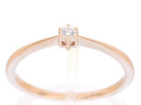 Rosegouden ring solitaire met een briljant geslepen natuurlijke diamant - afbeelding 1 van  11