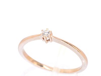 Rosegouden ring solitaire met een briljant geslepen natuurlijke diamant - afbeelding 5 van  11