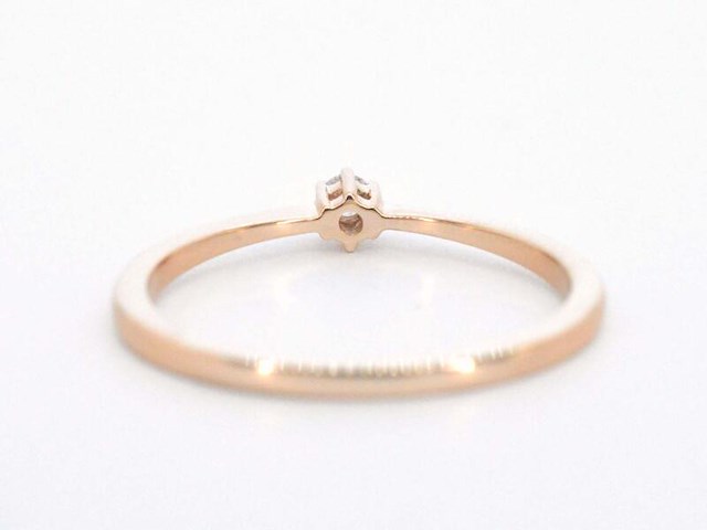 Rosegouden ring solitaire met een briljant geslepen natuurlijke diamant - afbeelding 9 van  11