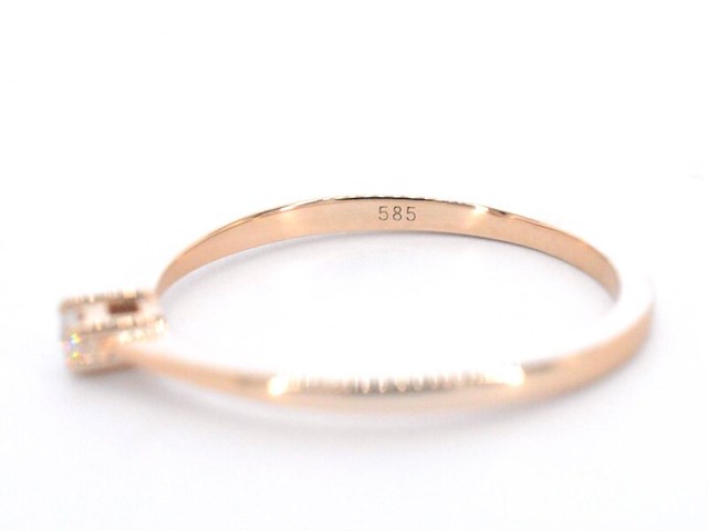 Rosegouden ring solitaire met een briljant geslepen natuurlijke diamant - afbeelding 11 van  11