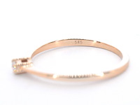 Rosegouden ring solitaire met een briljant geslepen natuurlijke diamant - afbeelding 11 van  11