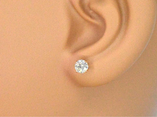 Rosegouden solitair oorbellen diamant 1.00 ct - afbeelding 2 van  8