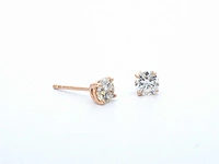 Rosegouden solitair oorbellen diamant 1.00 ct - afbeelding 6 van  8