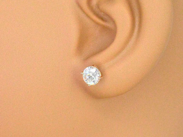 Rosegouden solitair oorbellen diamant 2.00 ct - afbeelding 2 van  9