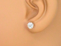 Rosegouden solitair oorbellen diamant 2.00 ct - afbeelding 2 van  9