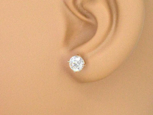 Rosegouden solitair oorbellen diamant 2.00 ct - afbeelding 2 van  9