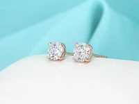 Rosegouden solitair oorbellen diamant 2.00 ct - afbeelding 3 van  9