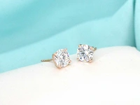 Rosegouden solitair oorbellen diamant 2.00 ct - afbeelding 4 van  9