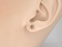 Rosegouden solitair oorbellen met cognac diamanten - afbeelding 2 van  7