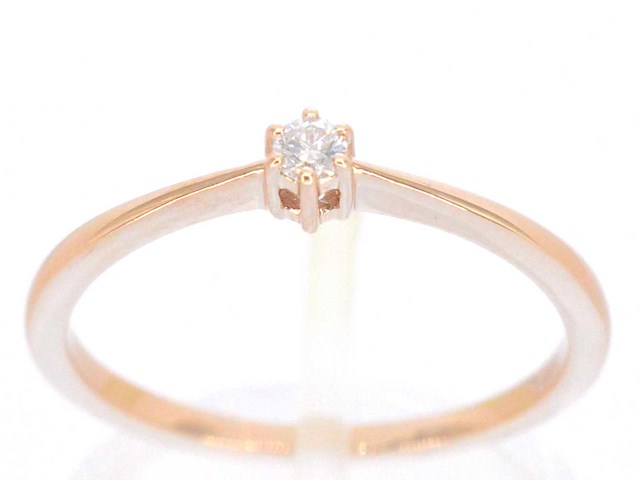 Rosegouden solitair ring briljant - afbeelding 1 van  10