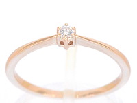 Rosegouden solitair ring briljant - afbeelding 1 van  10