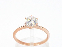 Rosegouden solitair ring met 1.00 carat briljant