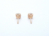 Rosegouden solitaire oorbellen diamant 1.00 carat - afbeelding 7 van  8