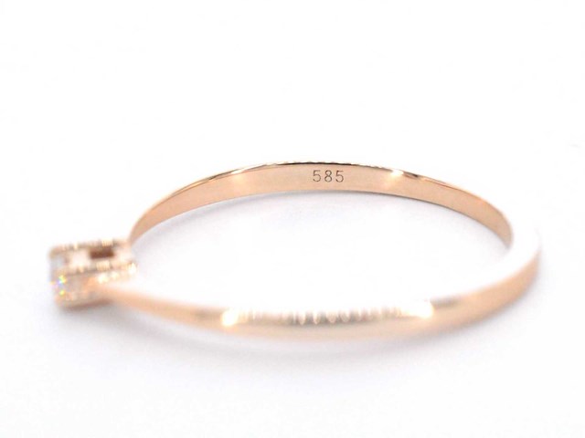 Rosegouden solitaire ring met briljant geslepen diamant - afbeelding 7 van  10