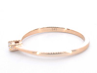 Rosegouden solitaire ring met briljant geslepen diamant - afbeelding 7 van  10