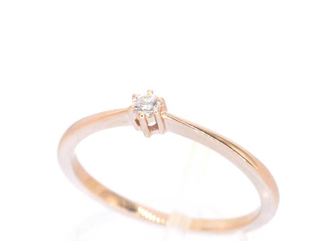 Rosegouden solitaire ring met briljant geslepen diamant - afbeelding 2 van  10