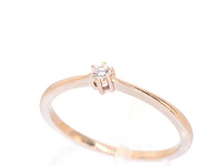 Rosegouden solitaire ring met briljant geslepen diamant - afbeelding 2 van  10