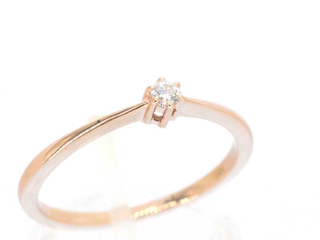 Rosegouden solitaire ring met briljant geslepen diamant - afbeelding 9 van  10