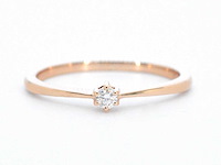 Rosegouden solitaire ring met briljant geslepen diamant - afbeelding 10 van  10