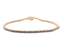 Rosegouden tennisarmband met 2.80 carat aan zwarte diamanten (enhanced) - afbeelding 1 van  7