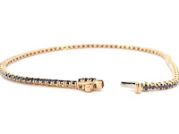 Rosegouden tennisarmband met 2.80 carat aan zwarte diamanten (enhanced) - afbeelding 3 van  7