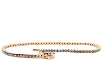 Rosegouden tennisarmband met 2.80 carat aan zwarte diamanten (enhanced) - afbeelding 4 van  7