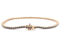 Rosegouden tennisarmband met 2.80 carat aan zwarte diamanten (enhanced) - afbeelding 5 van  7