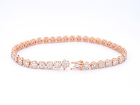 Rosegouden tennisarmband met 5.00 carat diamanten - afbeelding 4 van  8