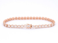 Rosegouden tennisarmband met 5.00 carat diamanten - afbeelding 3 van  6