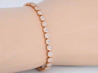 Rosegouden tennisarmband met 5.00 carat diamanten - afbeelding 2 van  6