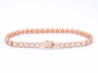 Rosegouden tennisarmband met 5.00 carat diamanten - afbeelding 3 van  8