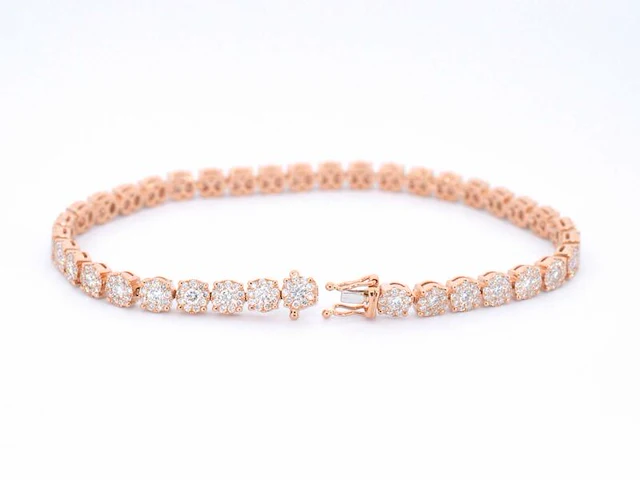 Rosegouden tennisarmband met 5.00 carat diamanten - afbeelding 4 van  8