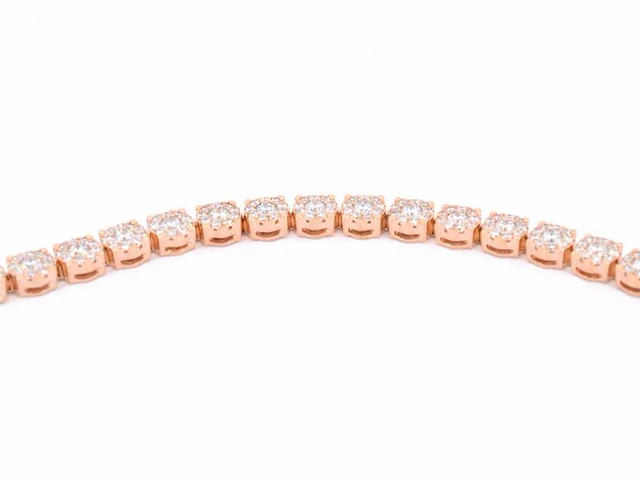 Rosegouden tennisarmband met 5.00 carat diamanten - afbeelding 5 van  8