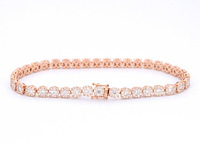 Rosegouden tennisarmband met 5.00 carat natuurlijke diamanten - afbeelding 3 van  8