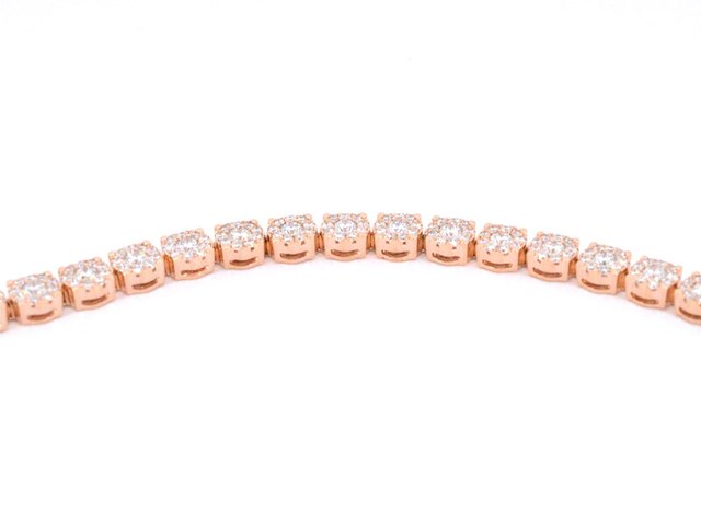Rosegouden tennisarmband met 5.00 carat natuurlijke diamanten - afbeelding 5 van  8