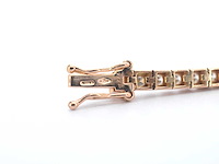 Rosegouden tennisarmband met briljant geslepen diamant - afbeelding 4 van  7