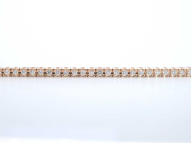 Rosegouden tennisarmband met briljant geslepen diamant - afbeelding 6 van  7