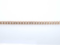 Rosegouden tennisarmband met briljant geslepen diamant - afbeelding 6 van  7