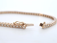 Rosegouden tennisarmband met briljant geslepen diamant - afbeelding 3 van  8