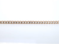 Rosegouden tennisarmband met briljant geslepen diamant - afbeelding 6 van  8