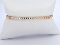Rosegouden tennisarmband met briljant geslepen diamant - afbeelding 4 van  8