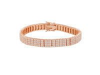 Rosékleurige armband bezet met briljanten - afbeelding 1 van  7