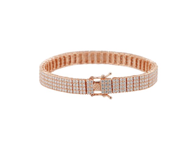 Rosékleurige armband bezet met briljanten - afbeelding 2 van  7
