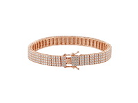 Rosékleurige armband bezet met briljanten - afbeelding 2 van  7
