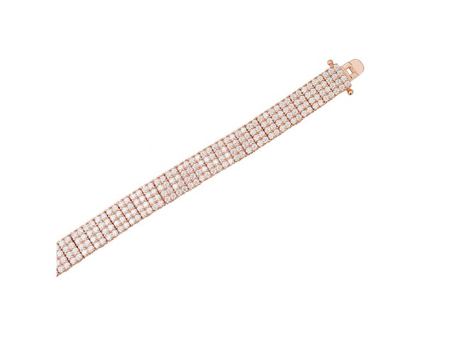 Rosékleurige armband bezet met briljanten - afbeelding 4 van  7