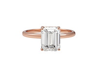 Rosékleurige ring met rechthoekige steen