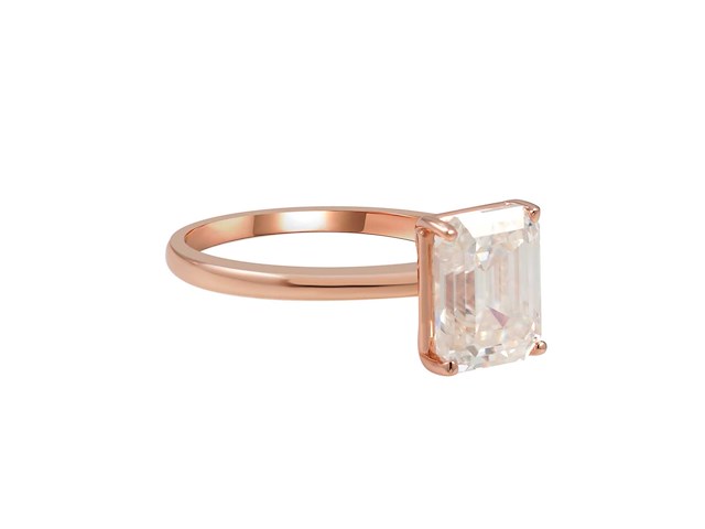 Rosékleurige ring met rechthoekige steen - afbeelding 4 van  7