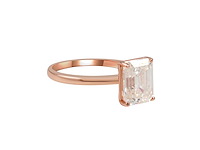 Rosékleurige ring met rechthoekige steen - afbeelding 4 van  7