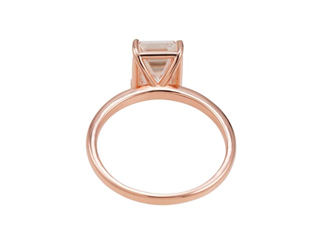 Rosékleurige ring met rechthoekige steen - afbeelding 5 van  7