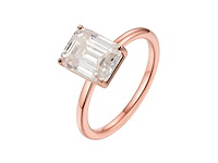 Rosékleurige ring met rechthoekige steen - afbeelding 6 van  7